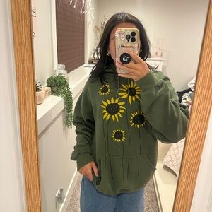 green sunflower hoodie
